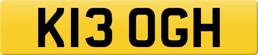 K13 OGH private number plate